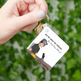 QR-code scan | Geïllustreerde podcastpromotie Sleutelhanger