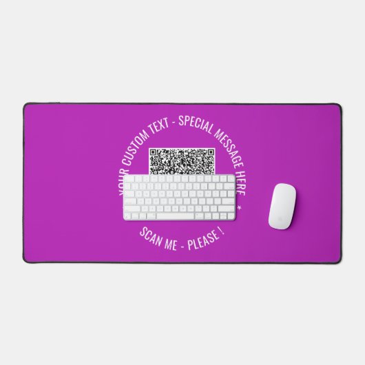 QR Code Scan Info Aangepaste tekst en kleuren Bureaumat (Keyboard & Muis)