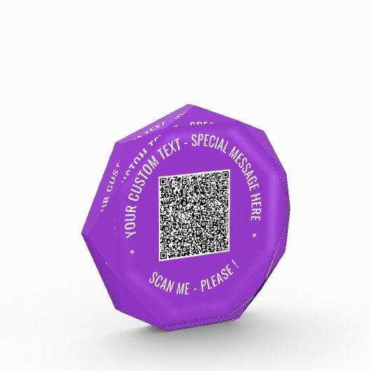 QR Code Scan Info Aangepaste Tekst Foto Blok Gift (Links)