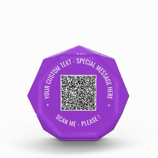 QR Code Scan Info Aangepaste Tekst Foto Blok Gift (Voorkant)