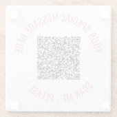 QR Code Scan Info Aangepaste Tekst Glas Onderzette Glazen Onderzetter (Achterkant)