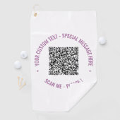 QR Code Scan Info Aangepaste Tekst Golf Handdoek (Insitu)