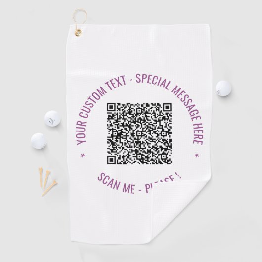 QR Code Scan Info Aangepaste Tekst Golf Handdoek (Insitu)