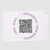 QR Code Scan Info Aangepaste Tekst Golf Handdoek (Horizontaal)