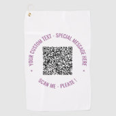 QR Code Scan Info Aangepaste Tekst Golf Handdoek (Voorkant)