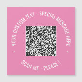 QR Code Scan Info Aangepaste Tekst Kleuren Magneti (Voorkant)