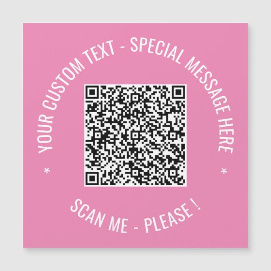 QR Code Scan Info Aangepaste Tekst Kleuren Magneti (Voorkant)