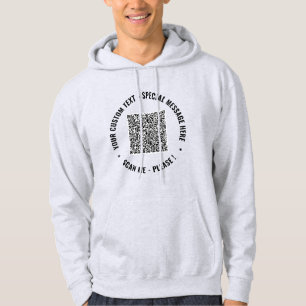 QR Code Scan Info Aangepaste Tekst Persoonlijke Ho Hoodie