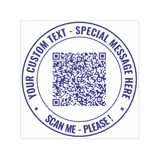 QR Code Scan Info Aangepaste tekst Ronde stempel (Design)