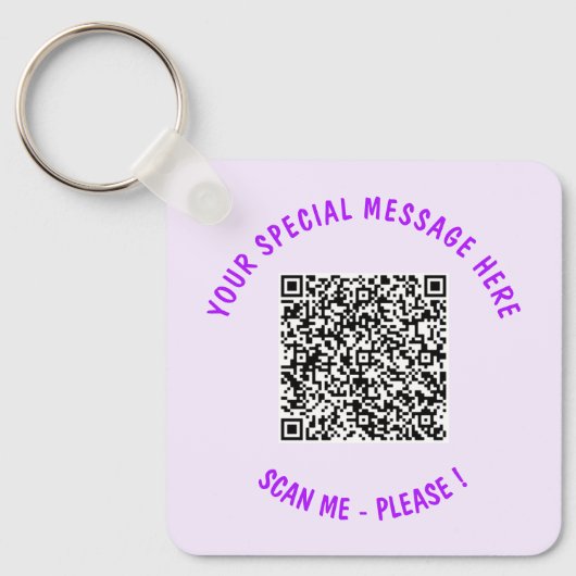 QR Code Scan Info Aangepaste Tekst Sleutelhanger G (Voorkant)