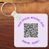 QR Code Scan Info Aangepaste Tekst Sleutelhanger G (Voorkant)