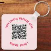 QR Code Scan Info Aangepaste Tekst Sleutelhanger G (Achterkant)
