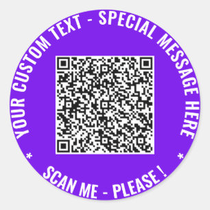 QR Code Scan Info Aangepaste tekst Sticker Kies kl