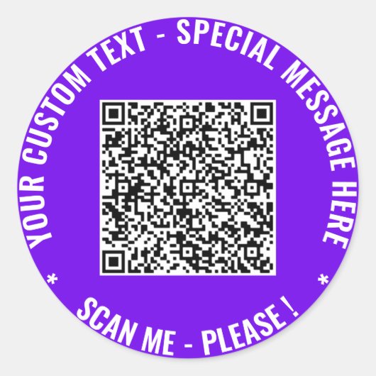 QR Code Scan Info Aangepaste tekst Sticker Kies kl (Voorkant)