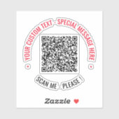 QR Code Scan Info Aangepaste tekst Sticker Sjabloo (Vel)