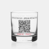 QR Code Scan Info Aangepaste tekst Uw gepersonalis Whisky Glas (Achterkant)