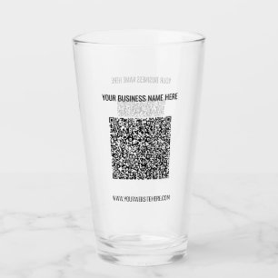 QR Code Scan Info en Aangepaste Tekst Glas Sjabloo
