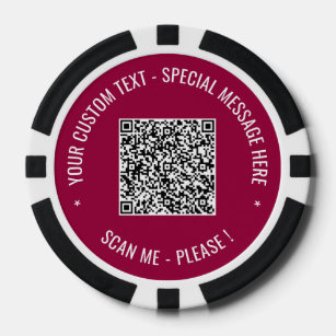 QR Code Scan Info en aangepaste tekst Uw Poker Chi Poker Chips