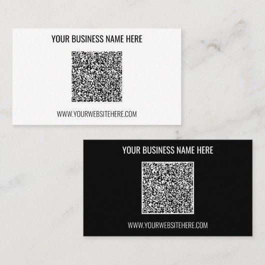 QR Code Scan Info en Aangepaste Tekst Visitekaartj Visitekaartje (Voorkant / Achterkant)