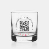 QR Code Scan Info en Aangepaste Tekst Whisky Glas (Voorkant)