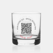 QR Code Scan Info en Aangepaste Tekst Whisky Glas (Achterkant)