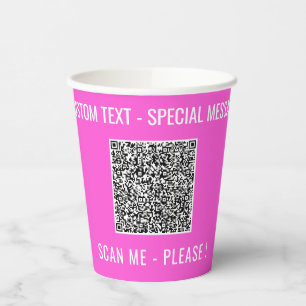 QR Code Scan Info en Tekst Papier Cups Kies Kleur Papieren Bekers