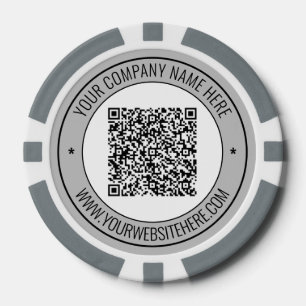 QR Code Scan Info en Tekst Zakelijke Poker Chips