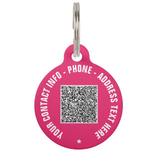 QR Code Scan Info Jouw tekst Naam Kleuren Pet ID T Huisdierpenning