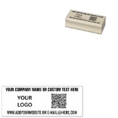 QR Code Scan Info met Logo en Tekst Rubber Stamp Rubberstempel (Gestempeld)
