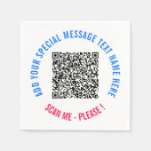 QR Code Scan Info Party servetten met aangepaste t (Voorkant)