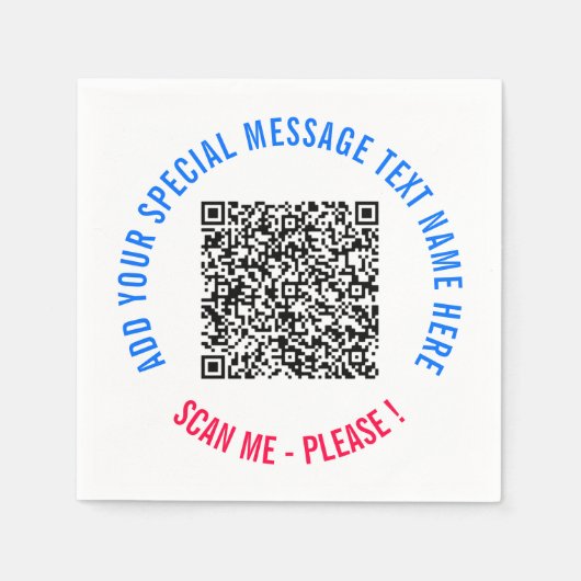 QR Code Scan Info Party servetten met aangepaste t (Voorkant)