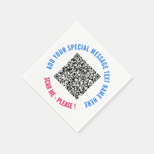 QR Code Scan Info Party servetten met aangepaste t (Hoek)