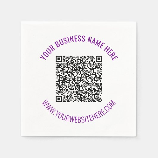 QR Code Scan Info servetten met aangepaste tekst (Voorkant)