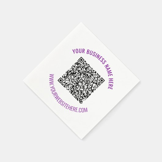 QR Code Scan Info servetten met aangepaste tekst (Hoek)