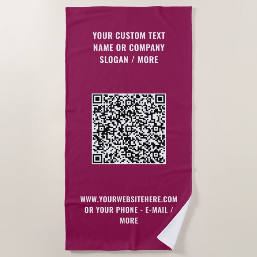 QR Code Scan Info Strandlaken Jouw tekst en kleure (Voorkant)