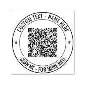 QR Code Scan Info Tekst Eigen Ontwerp Ronde Stempe Zelfinktende Stempel (Design)