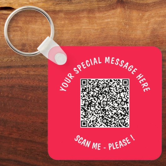 QR Code Scan Info Tekst en Kleuren Sleutelhanger G (Voorkant)