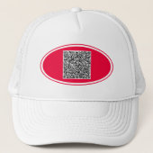 QR Code Scan Info Trucker Hoed Aangepaste Kleuren Pet (Voorkant)