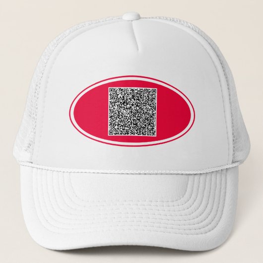 QR Code Scan Info Trucker Hoed Aangepaste Kleuren Pet (Voorkant)