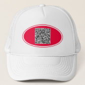 QR Code Scan Info Trucker Hoed Aangepaste Kleuren Trucker Pet (Voorkant)