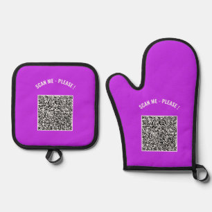 QR Code Scan Info Uw speciaal bericht Gift Ovenwant & Pannenlap Set