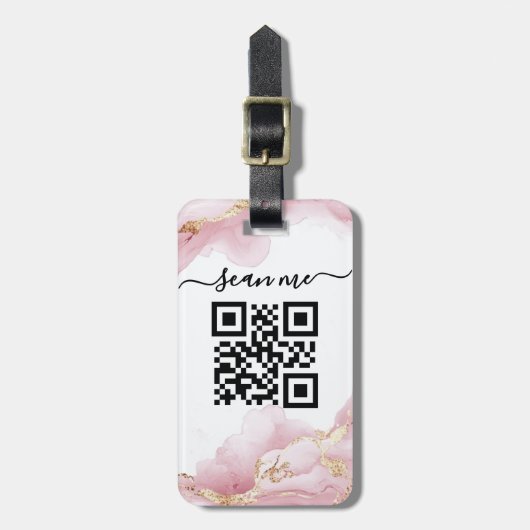 QR-code Scan me Bagagelabel (Voorkant verticaal)