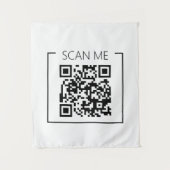 QR Code Scan Me Bedrijfsminimalist Wandkleed (Voorkant)