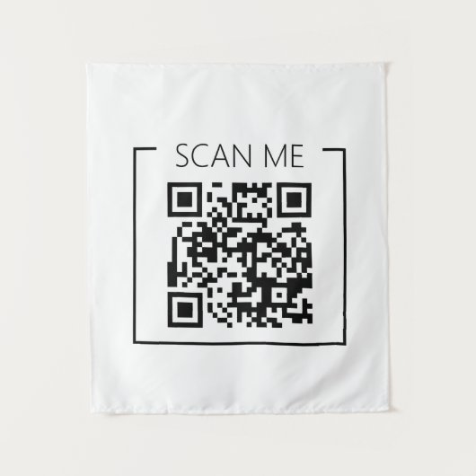 QR Code Scan Me Bedrijfsminimalist Wandkleed (Voorkant)