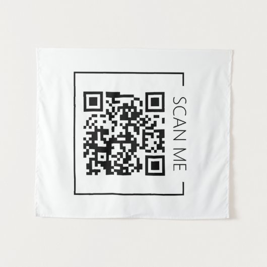 QR Code Scan Me Bedrijfsminimalist Wandkleed (Voorkant (horizontaal))