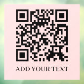 QR Code | Scan Me Blush Roze Vrouwelijk Ontwerp Raamsticker (Vel 3)