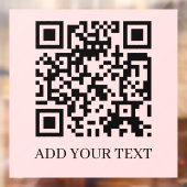 QR Code | Scan Me Blush Roze Vrouwelijk Ontwerp Raamsticker (Vel 2)