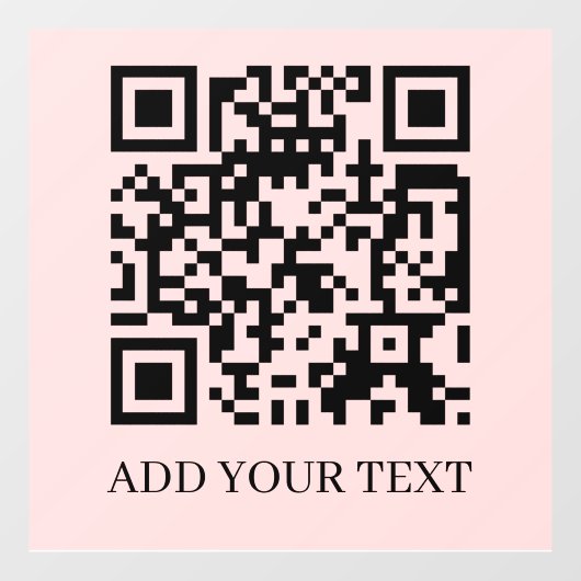 QR Code | Scan Me Blush Roze Vrouwelijk Ontwerp Raamsticker (Vel)