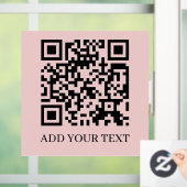 QR Code | Scan Me Blush Roze Vrouwelijk Ontwerp Raamsticker (Huis)