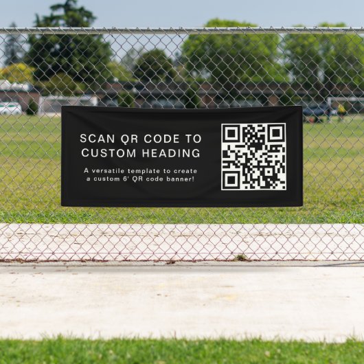 QR-code | Scan Me Business Grey 6' Outdoor Banner (Insitu)